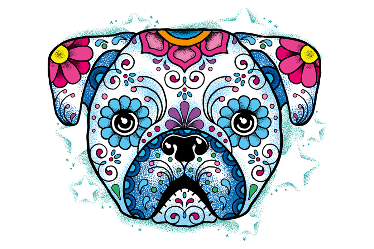 Puppy Calavera Tattoo Style Vector, an Illustration by BAD TASTE (Photo 3 of 7)
