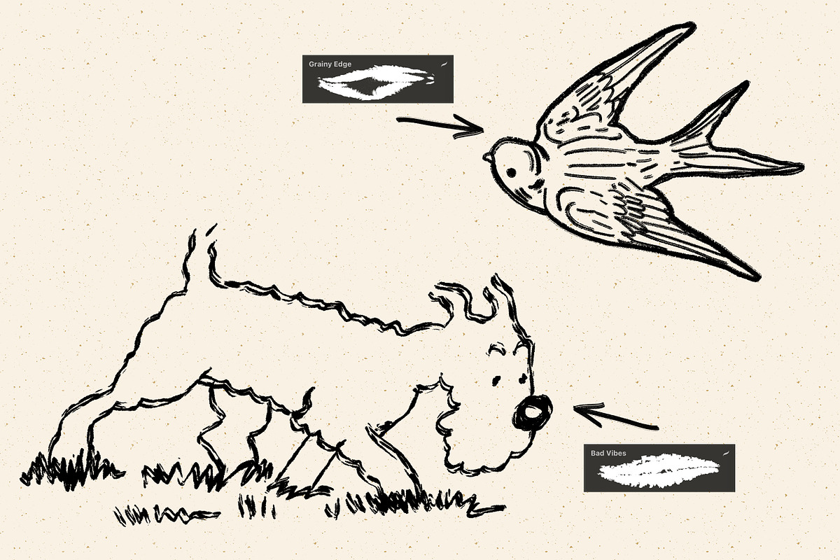 Distressed Inkers For Procreate, a Brush Add-On by Heather Green Designs (Photo 6 of 7)