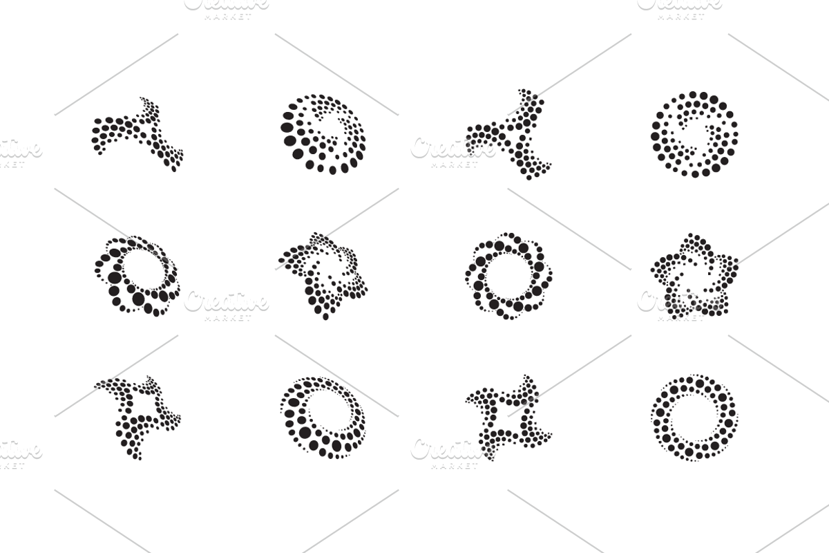 Halftone Swirl Logo Set, a Branding & Logo Template by kloroform (Photo 4 of 5)