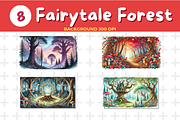 Watercolor Fairytale Forest Backgrou, a Background Graphic by John_Walker (Thumbnail 3 of 3)