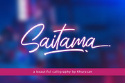 Saitama Script, a Script Font by khurasan (Thumbnail 1 of 8)