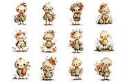 Whimsical Easter Chicken Clipart, an Illustration by DreamArtGraphic (Thumbnail 2 of 4)
