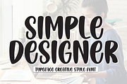 Simple Designer | Script Font, a Script Font by Scratchones (Thumbnail 1 of 8)