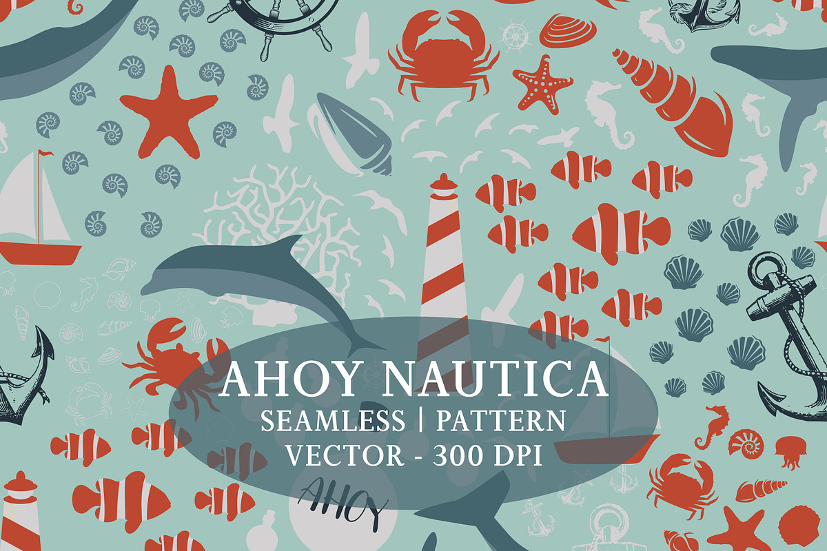 Ahoy Nautica Element, a Wallpaper Graphic by AAN Seamless Shop (Photo 1 of 6)
