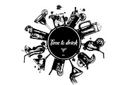 Cocktails, Drinks & Glasses, a Decorative Illustration by Ecaterina Sciuchina (Thumbnail 4 of 9)