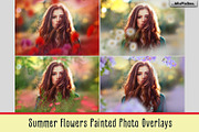 Summer Flowers Painted Overlays, a Layer Style Add-On by MixPixBox (Thumbnail 1 of 5)