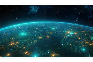 Stunning view of earth from space, an Illustration by Lermont51
