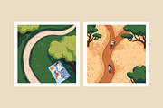 People have picnic in nature cards, a Seasonal Illustration by PaperTrident (Thumbnail 4 of 5)