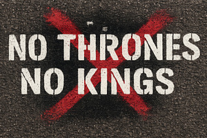 Street art protest message against a, a Photo by Dvoevnore photos