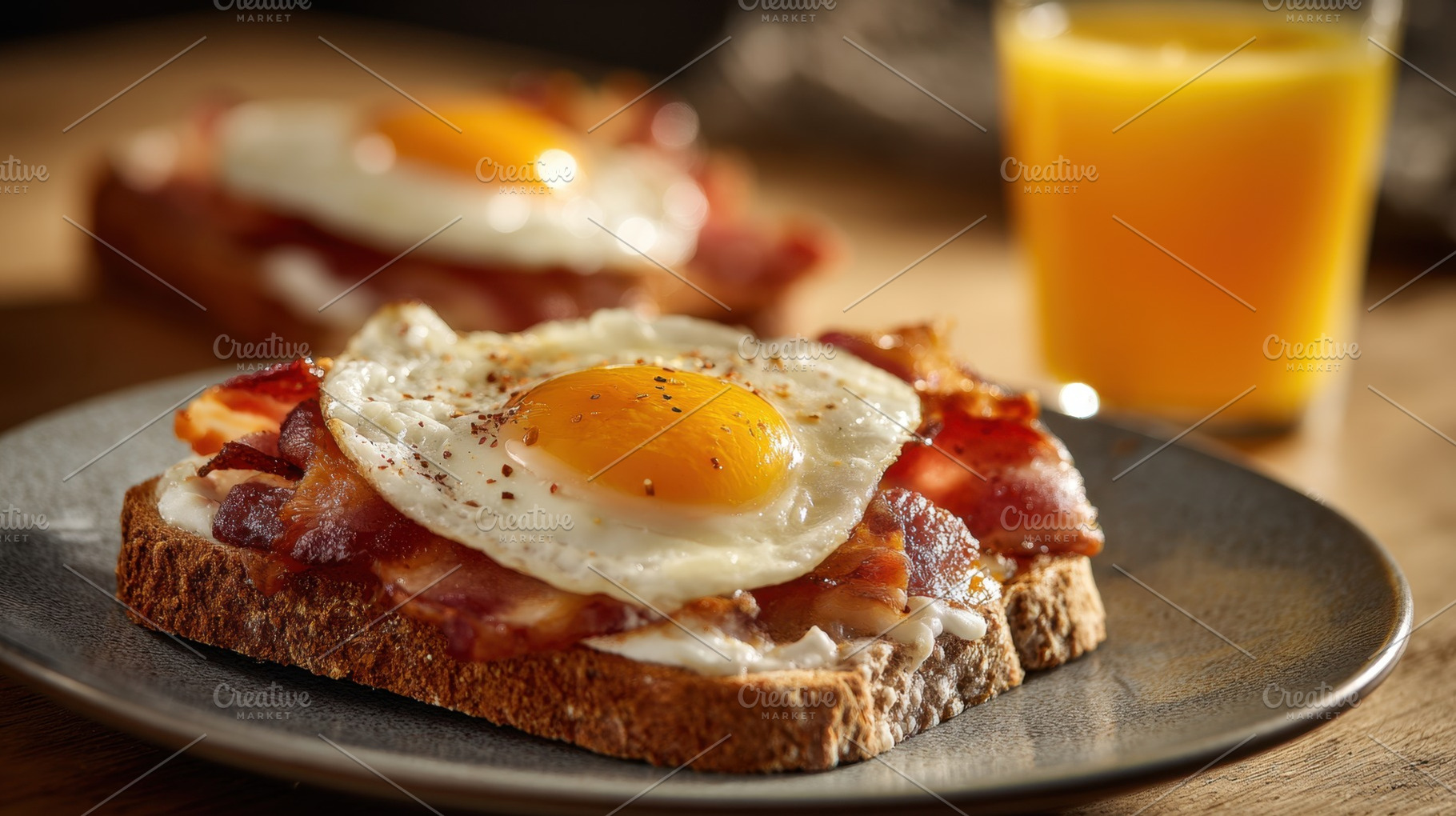 Eggs, bacon, and toast brekkie, a Photo by Beautiful things