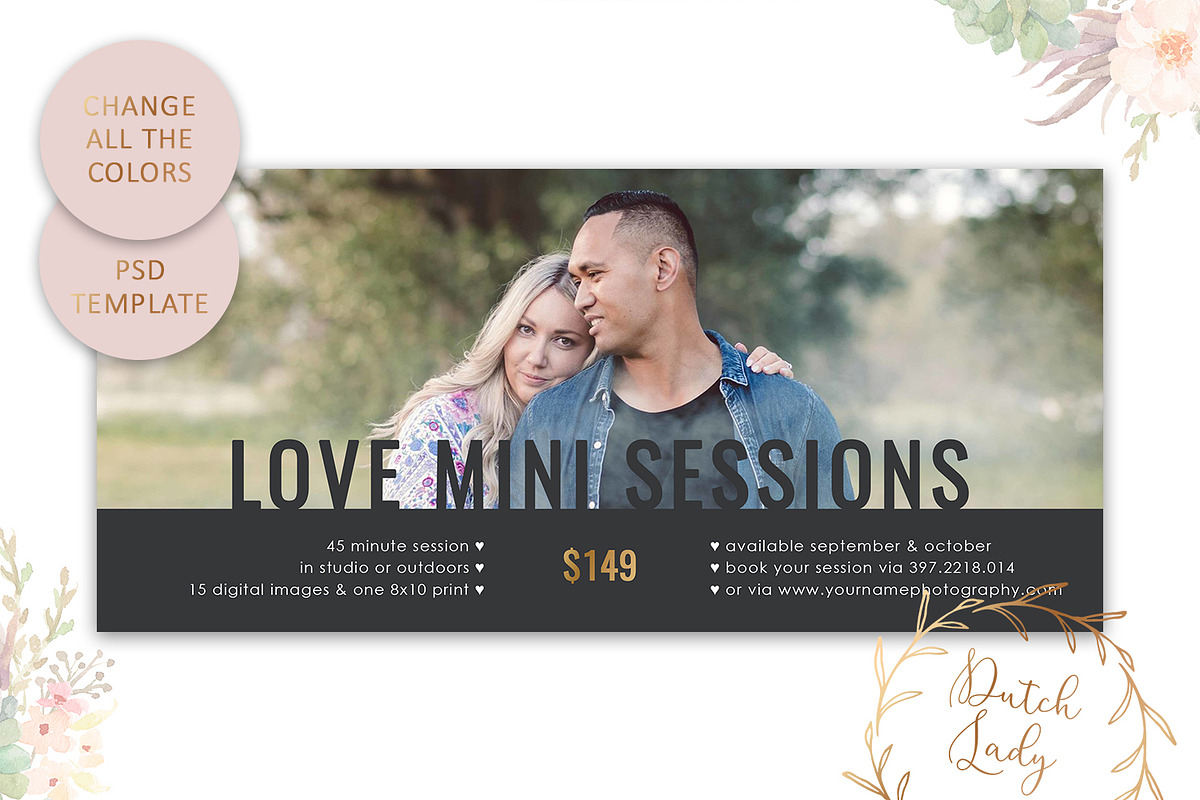 PSD Photo Session Card Template #68, a Card Template by The Dutch Lady ...