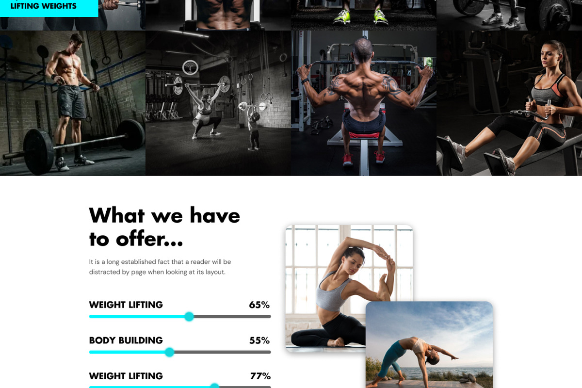Gymex - Fitness Website UI Template, an UI Kit Template by Techeshta Solutions (Photo 3 of 5)
