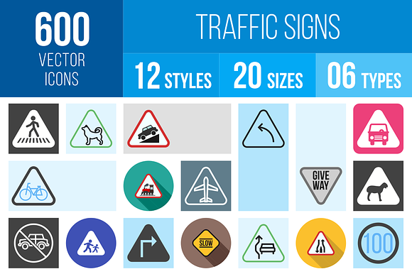600 Traffic Signs Icons
