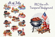 4th of July Clipart Bundle PNG, a Seasonal Illustration by Anna Design Studio (Thumbnail 3 of 11)