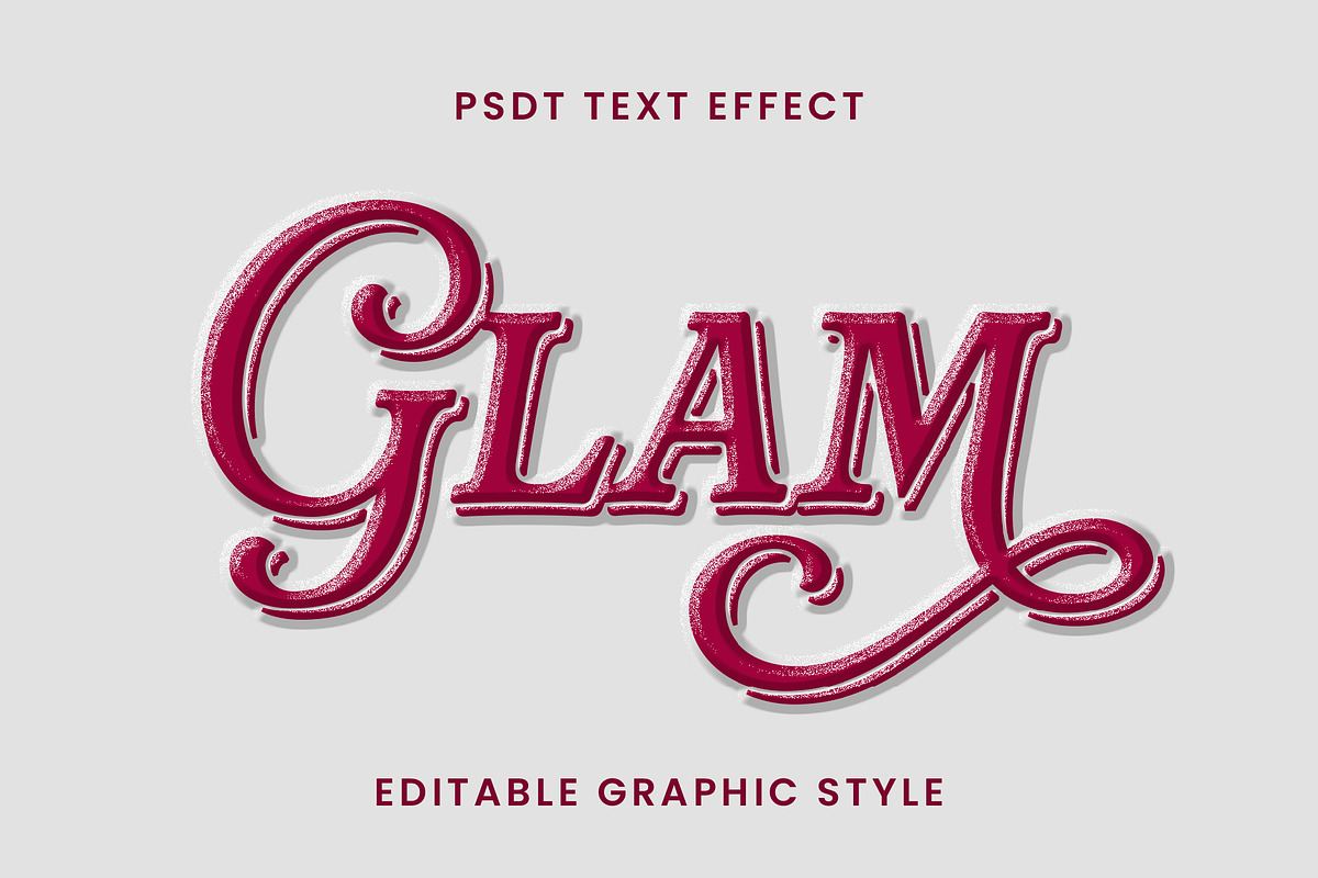 Beveled Script Glam Text Effect