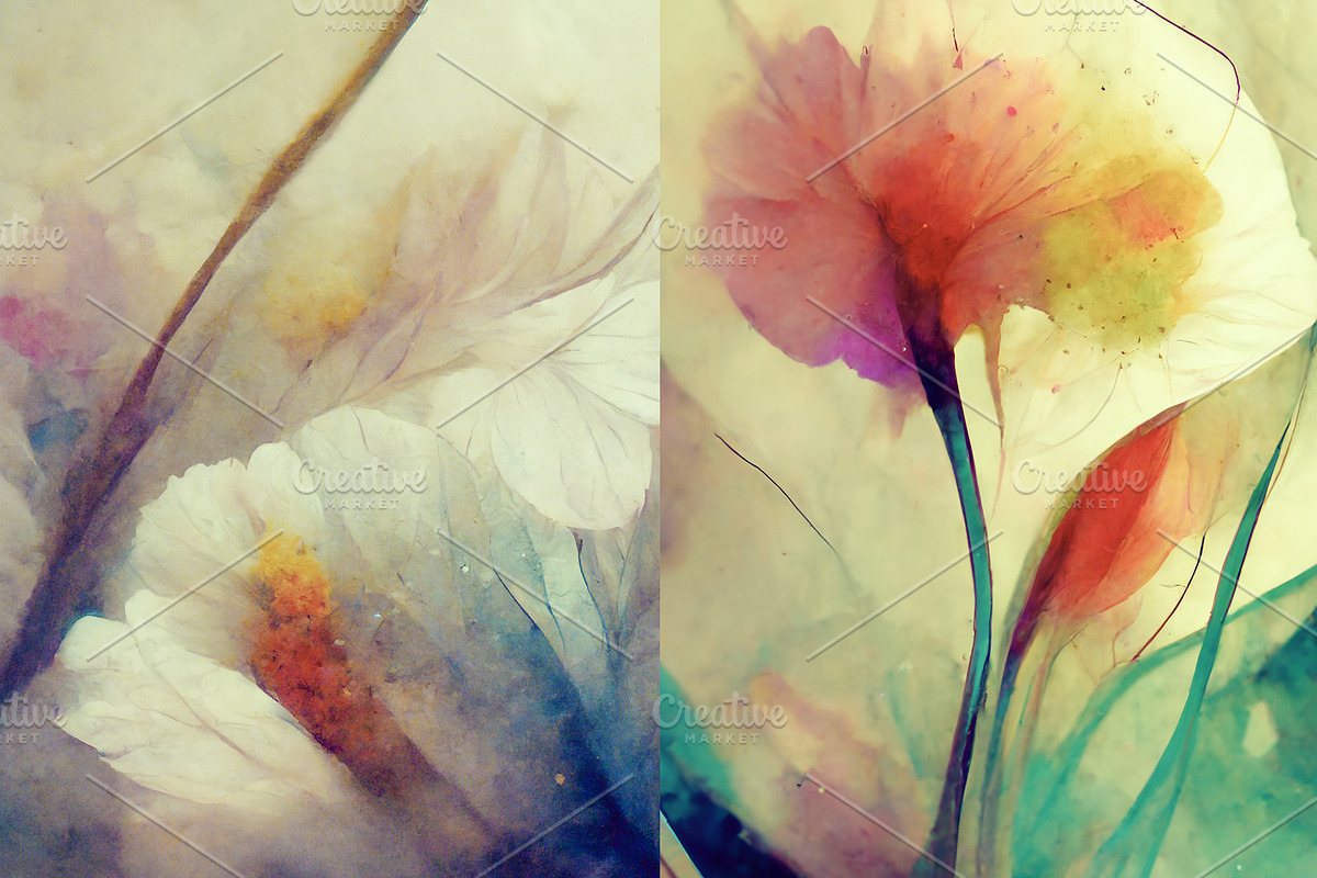 Flower soft abstract background set, a Texture Graphic by Olha Klein (Photo 4 of 5)