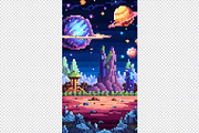 Alien Planet Pixel Art Background, a Background Graphic by minhm2m (Thumbnail 12 of 12)