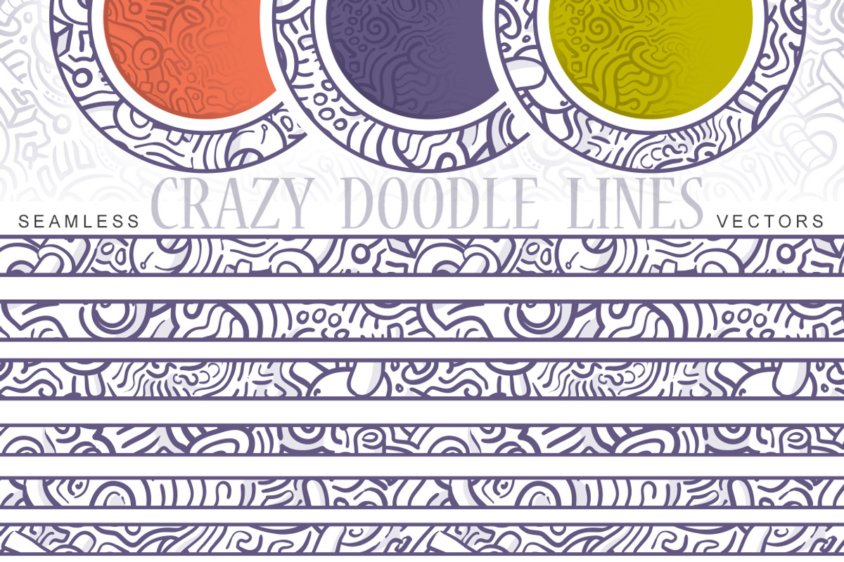 Vector Set: Crazy Doodle Lines, a Background Graphic by Savgraf (Photo 5 of 5)