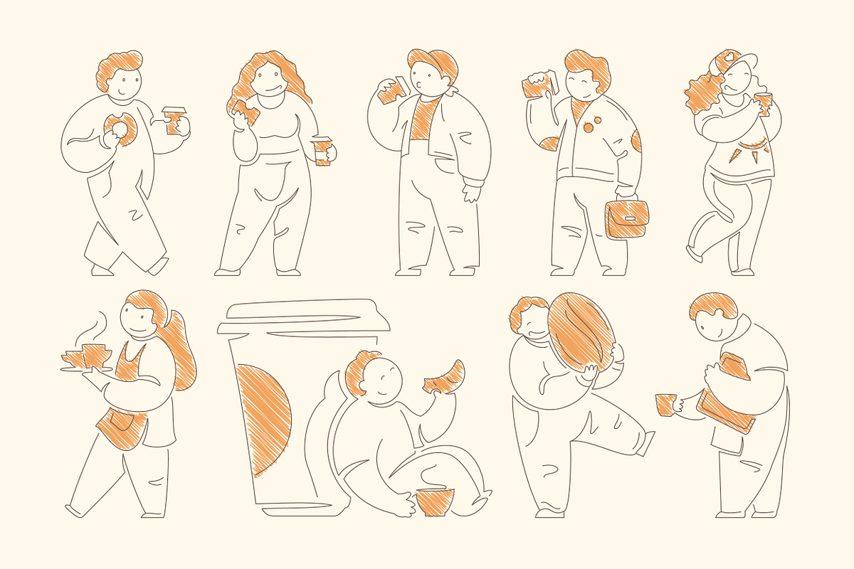 Coffee Lovers Illustration Pack, a Person Illustration by Vasya Kobelev (Photo 6 of 12)
