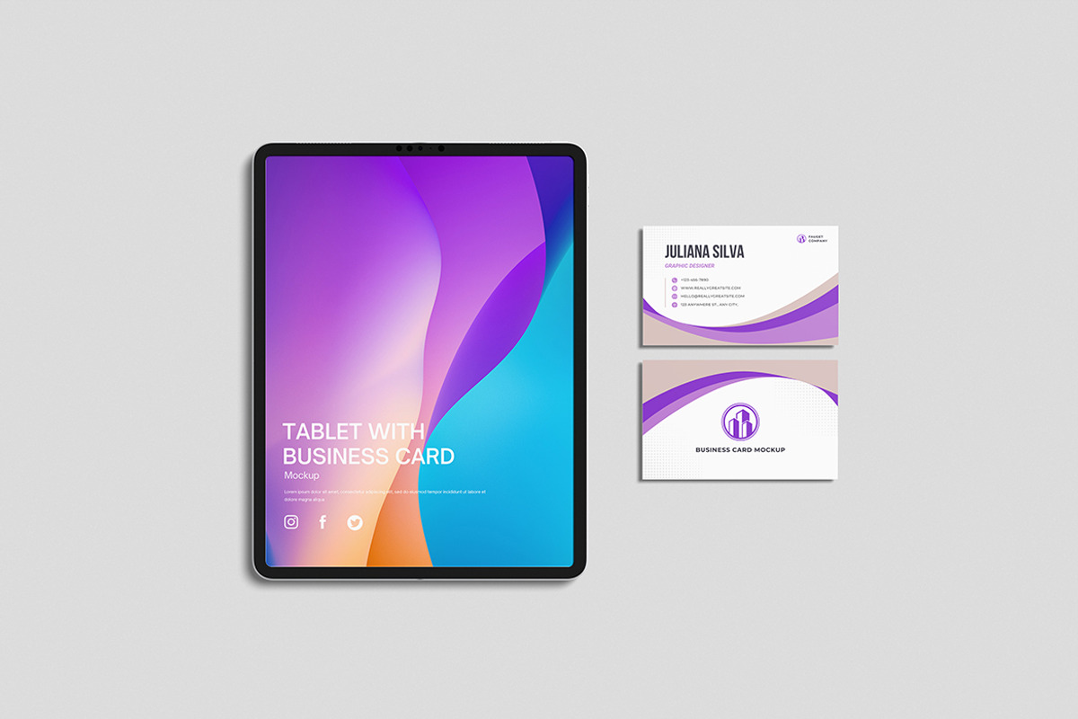 Tablet With Business Card Mockup, an iPad Mockup by swsi-studio (Photo 5 of 5)