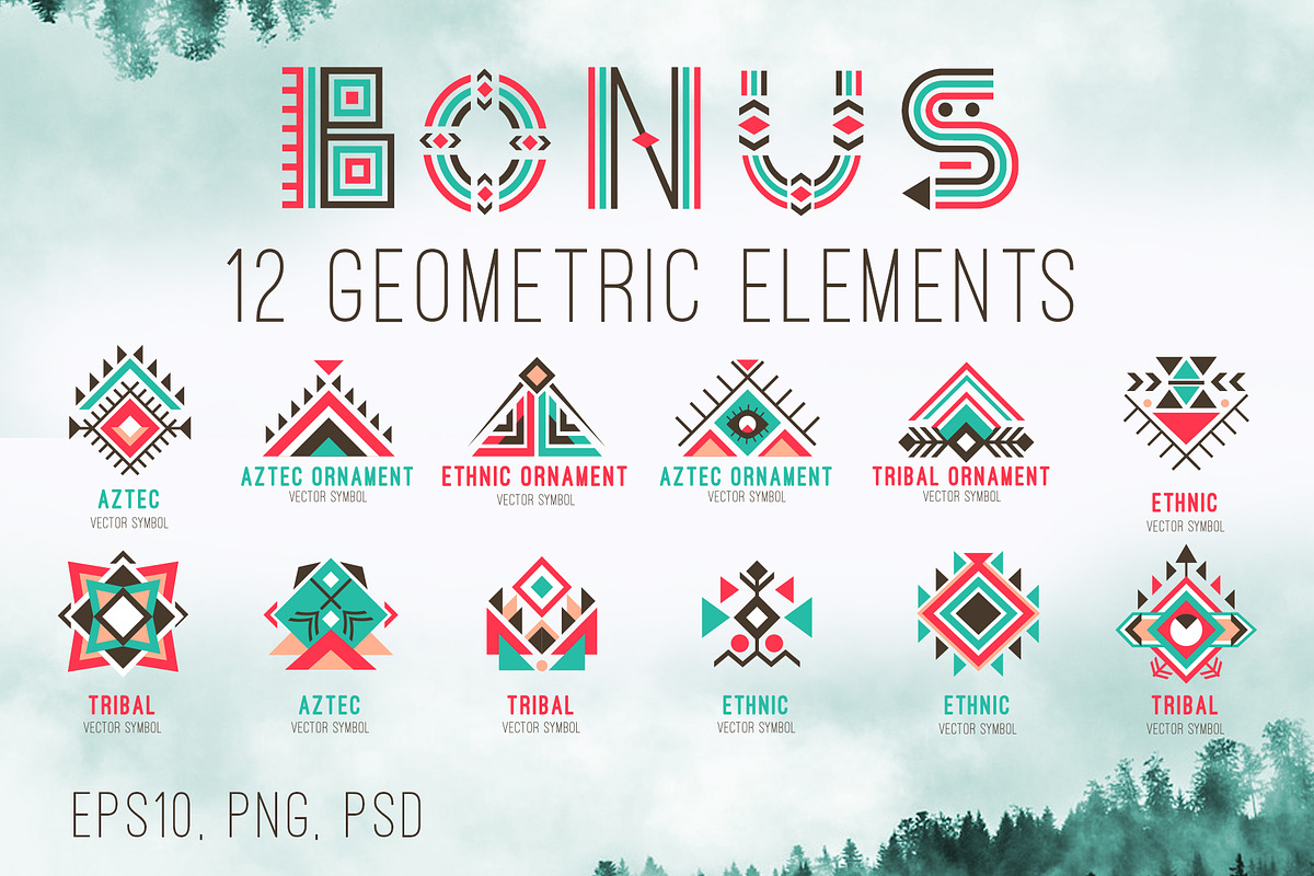 Tribal Aleut OTF color font. preview 4