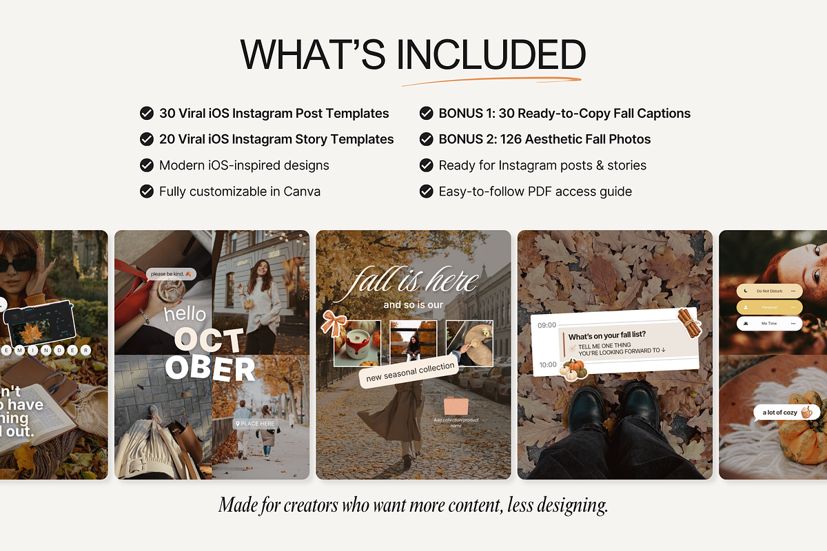 Viral iOS Fall Instagram Templates, a Social Media Template by DigiPax (Photo 2 of 11)
