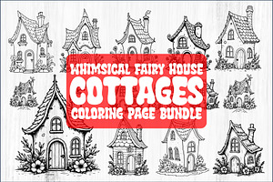 Whimsical Fairy Cottages Coloring, a Graphic by Creativeshirt