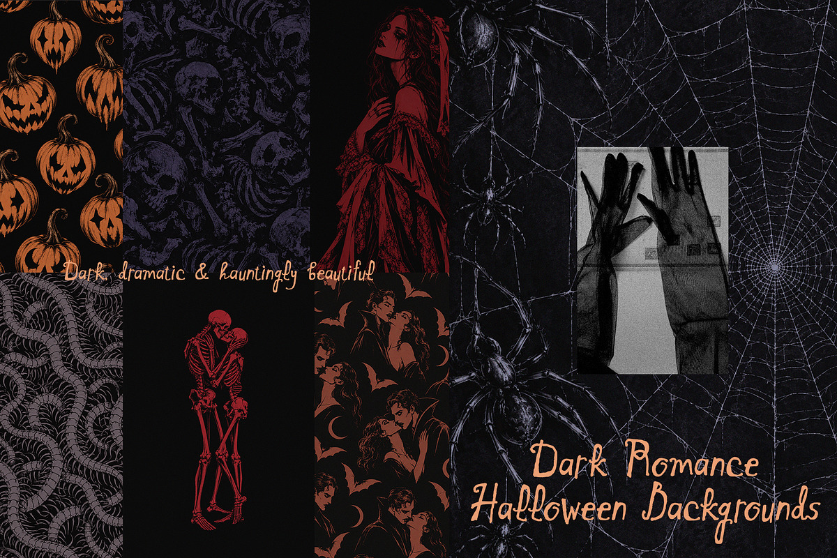 Dark Romance Halloween Backgrounds, a Background Graphic by Lidberia (Photo 1 of 12)