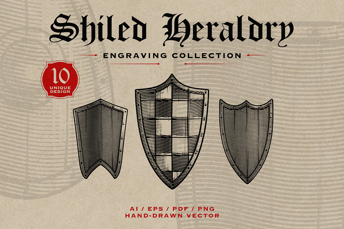 Vintage Shield Heraldry Engraving, an Object Illustration by Kaizla03 (Photo 1 of 4)