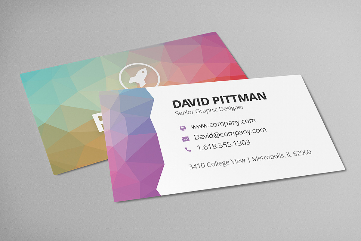 Polygon Business Card Template, a Business Card Template by Creativenauts (Photo 2 of 4)