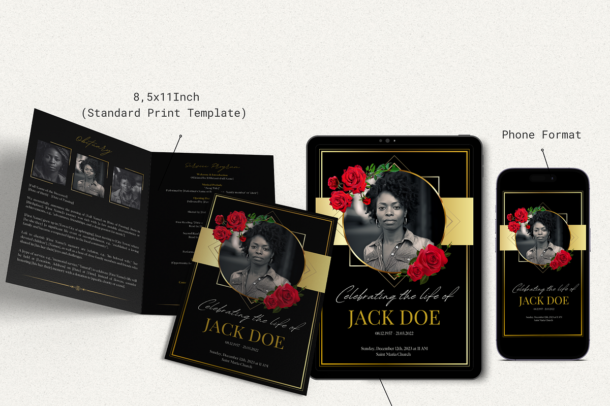 Funeral Program Template I Canva, an Invitation Template by The Social Stuff (Photo 4 of 10)