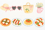 Italian Summer Clipart Coastal PNG, a Seasonal Illustration by SugarCloudStudioArt (Thumbnail 4 of 7)
