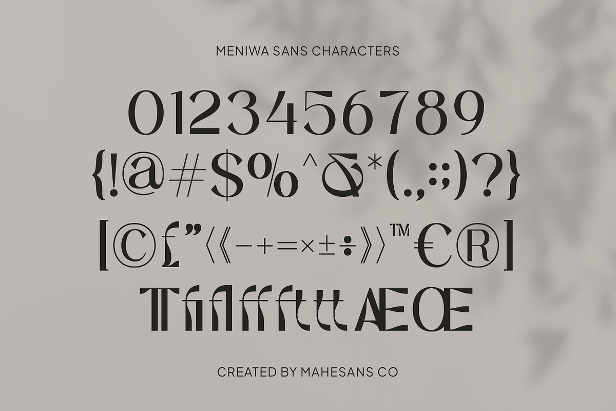 Meniwa – Elegant Modern Sans Serif, a Sans Serif Font by Mahesans Co (Photo 9 of 10)