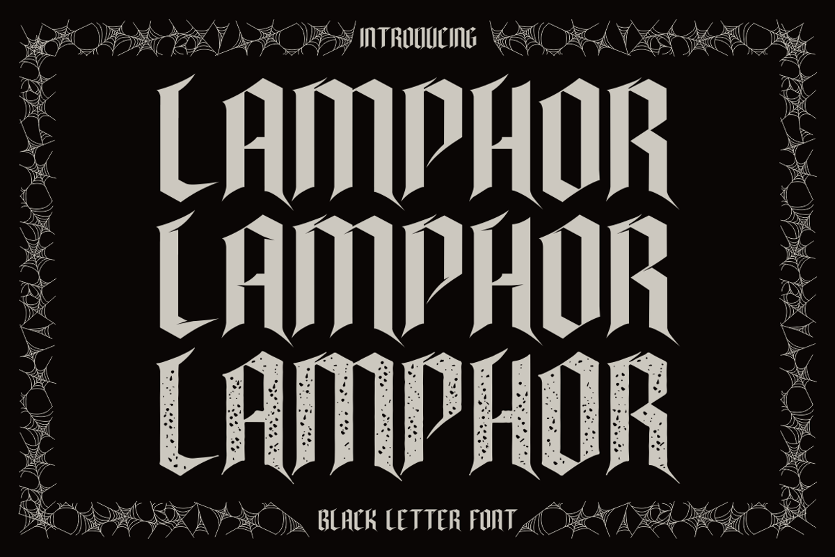 Lamphor - Black Letter Font, a Blackletter Font by PutraCetol Studio (Photo 1 of 11)