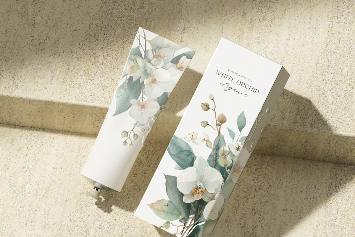 White Orchid Watercolor Clipart, a Decorative Illustration by ThaismotaCreativeCo (Photo 2 of 12)