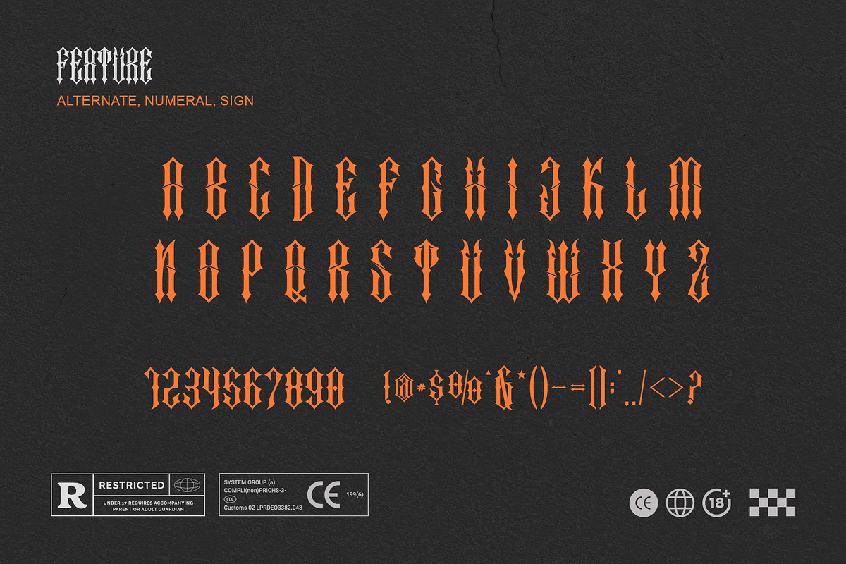 Crucifer – Dark Gothic Blackletter F, a Blackletter Font by Letterara (Photo 11 of 15)
