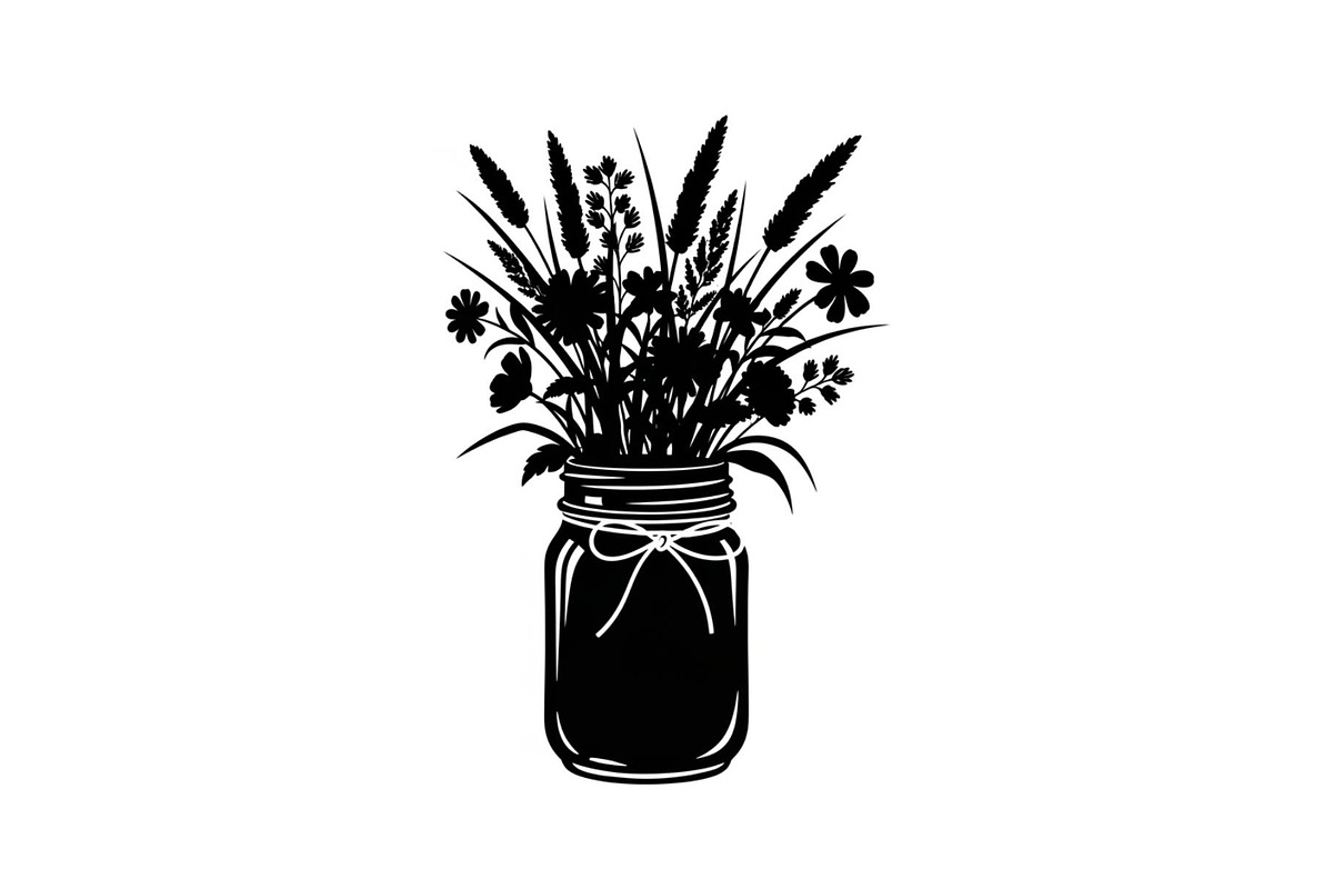 Wildflower Mason Jar SVG Bundle, an Illustration by Designs_River (Photo 12 of 31)