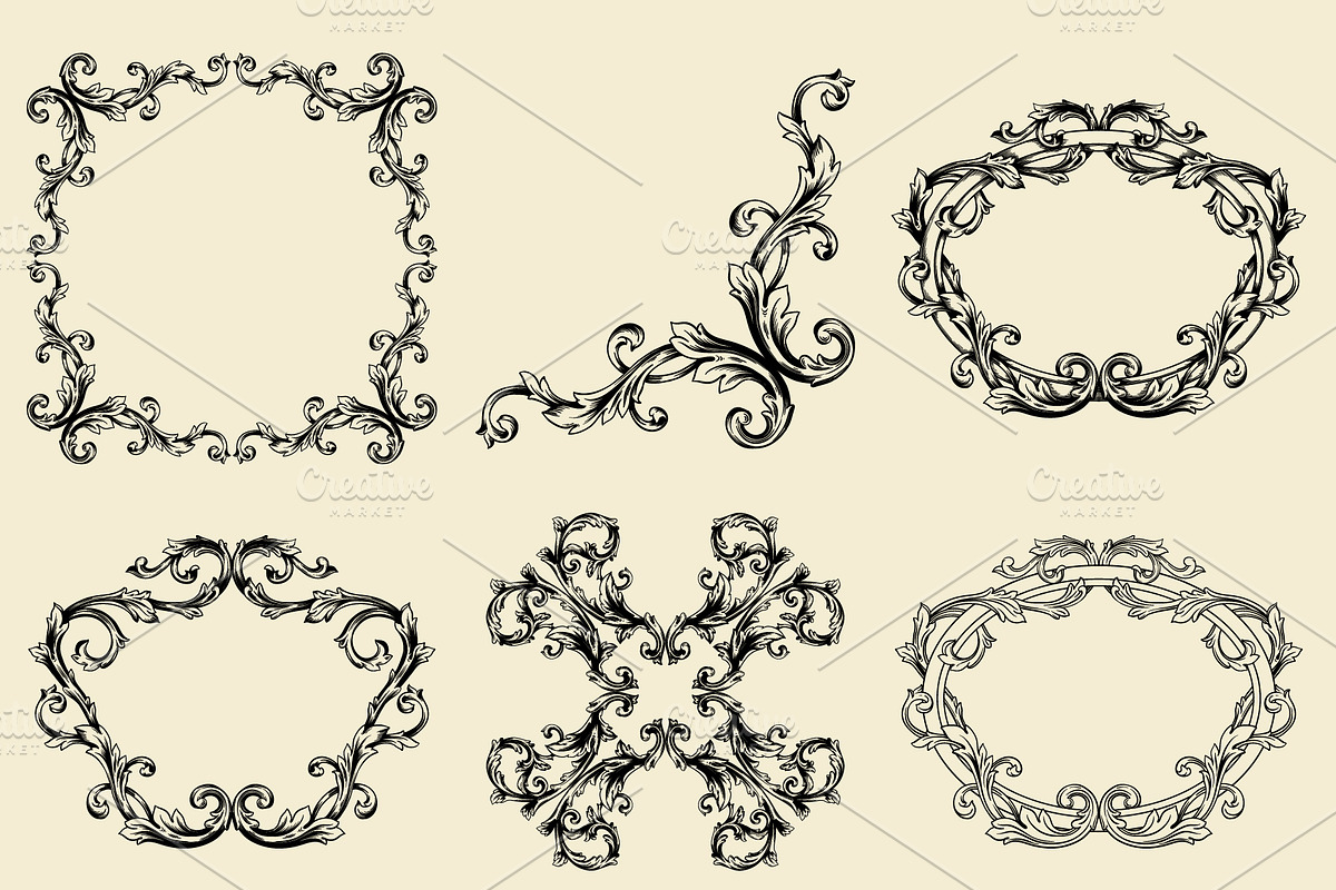 Borders and Frames Ornate Baroque, a Decorative Illustration by Samira (Photo 2 of 7)