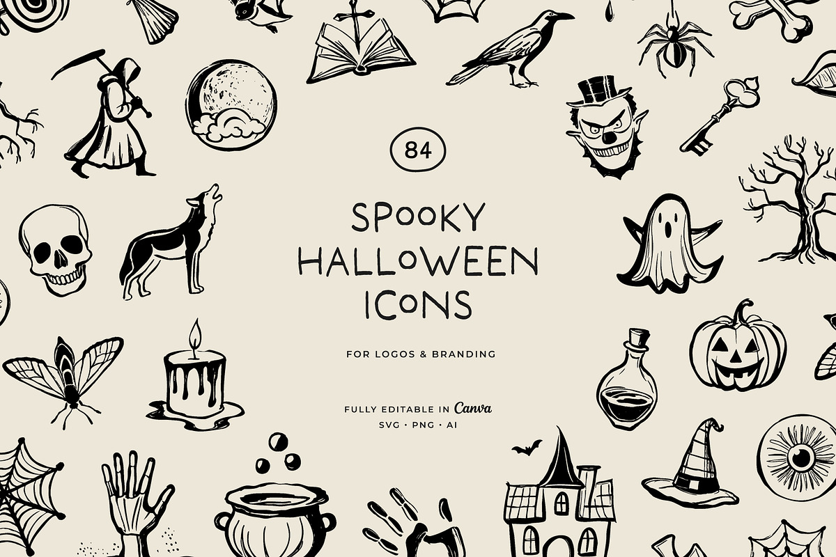 SPOOKY HALLOWEEN illustrations, a Seasonal Illustration by Crocus Paperi (Photo 1 of 5)