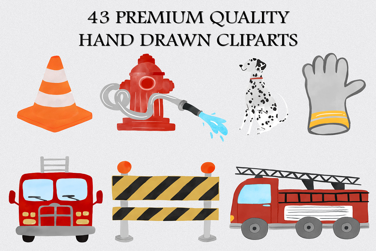 Watercolor Firefighter Clipart Set, an Illustration by CropUp Creative (Photo 2 of 4)