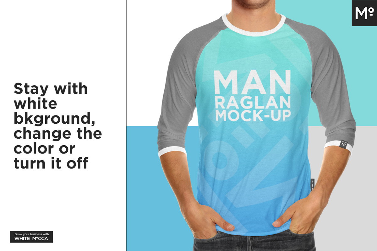 Raglan 3/4 Shirt Mock-up, a Shirt Mockup by Mocca Mockups Store