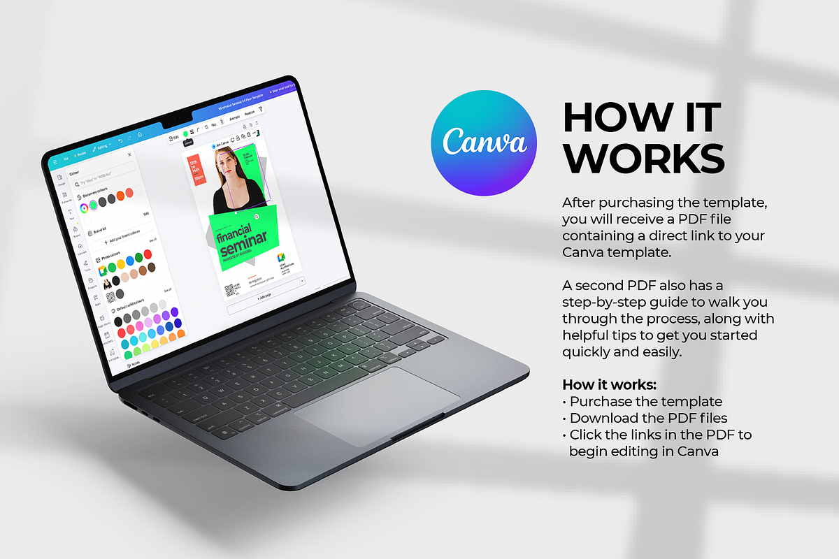 Modern Seminar Flyer | Canva & PSD, a Flyer Template by Vintage Impressions (Photo 3 of 6)
