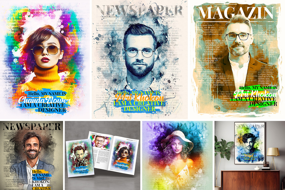 News Paper Mixed Media Art Effect, an Action Add-On by MRI STUDIO (Photo 1 of 43)