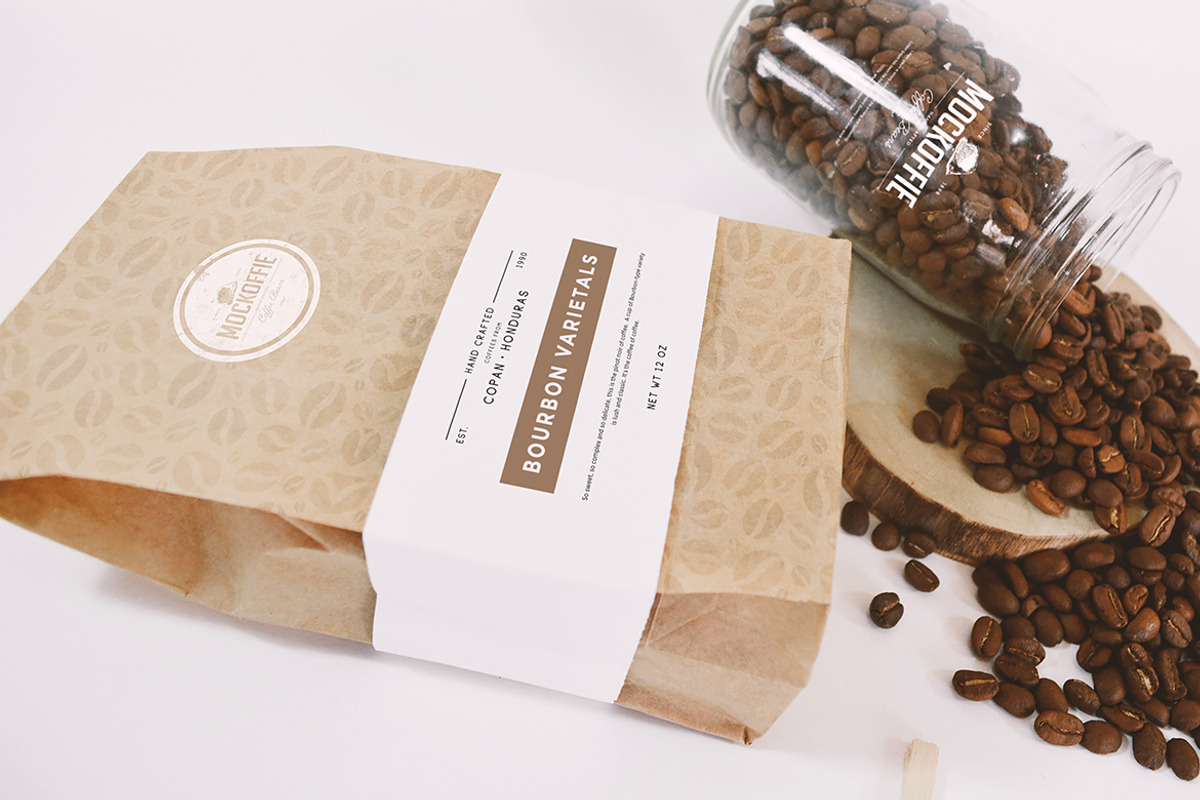 Coffee Bag and Glass Jar Mockup, a Product Mockup by eamejia (Photo 1 of 2)