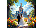 Wedding at a Castle, a Person Illustration by Sharon Schwalbe (Thumbnail 1 of 2)