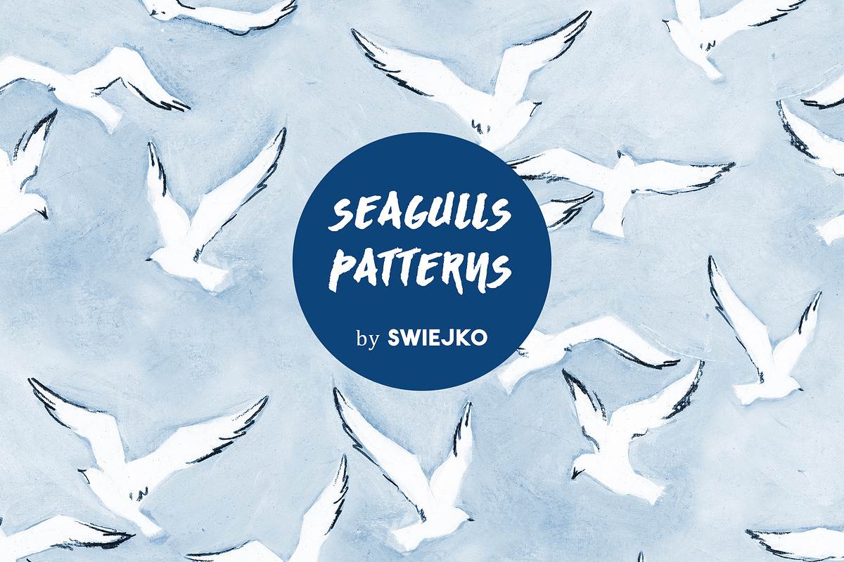 Seagull Background set, Ocean, Sea, a Pattern Graphic by swiejko (Photo 1 of 11)