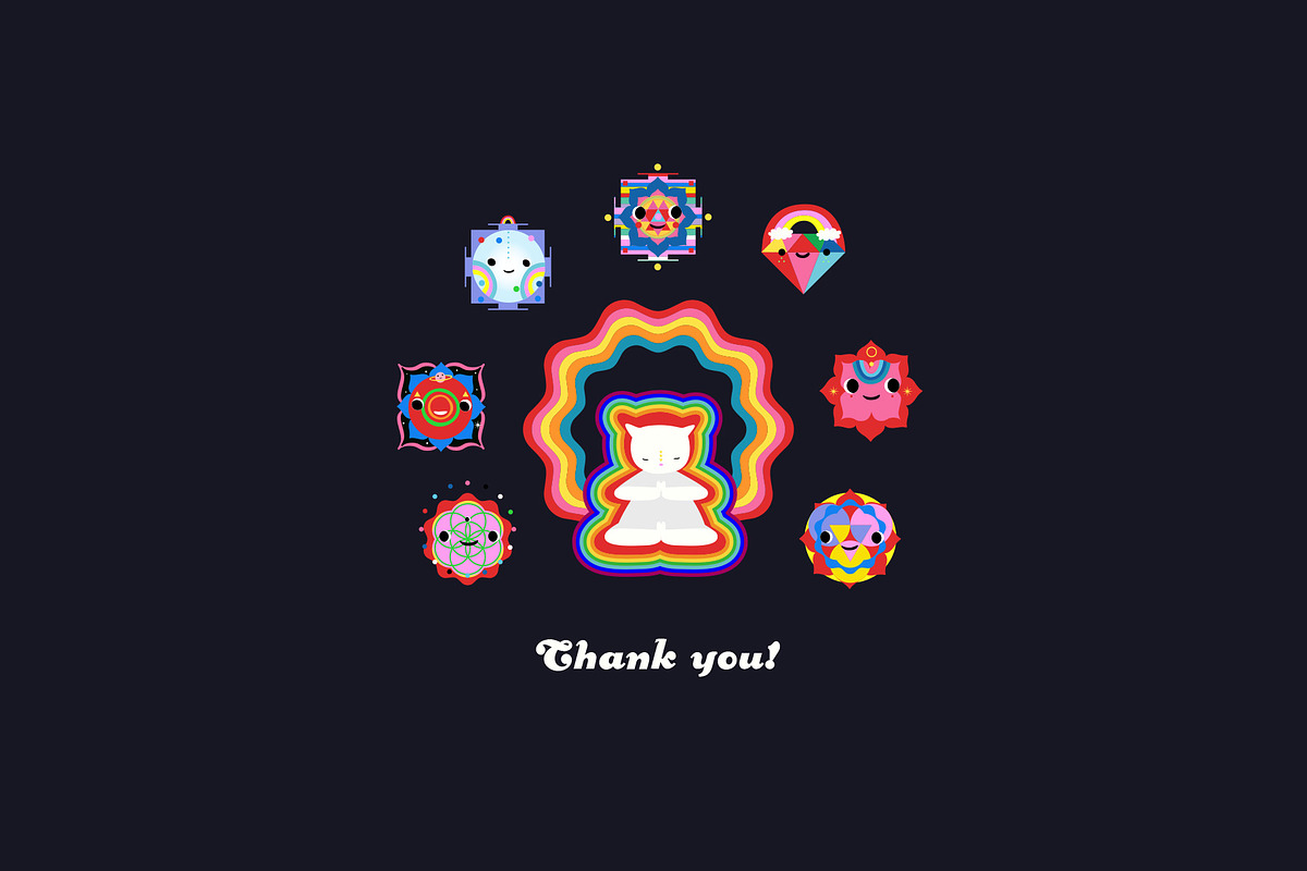 Chakras & geometry  kawaii style, an Animal Illustration by Alena (Photo 6 of 6)