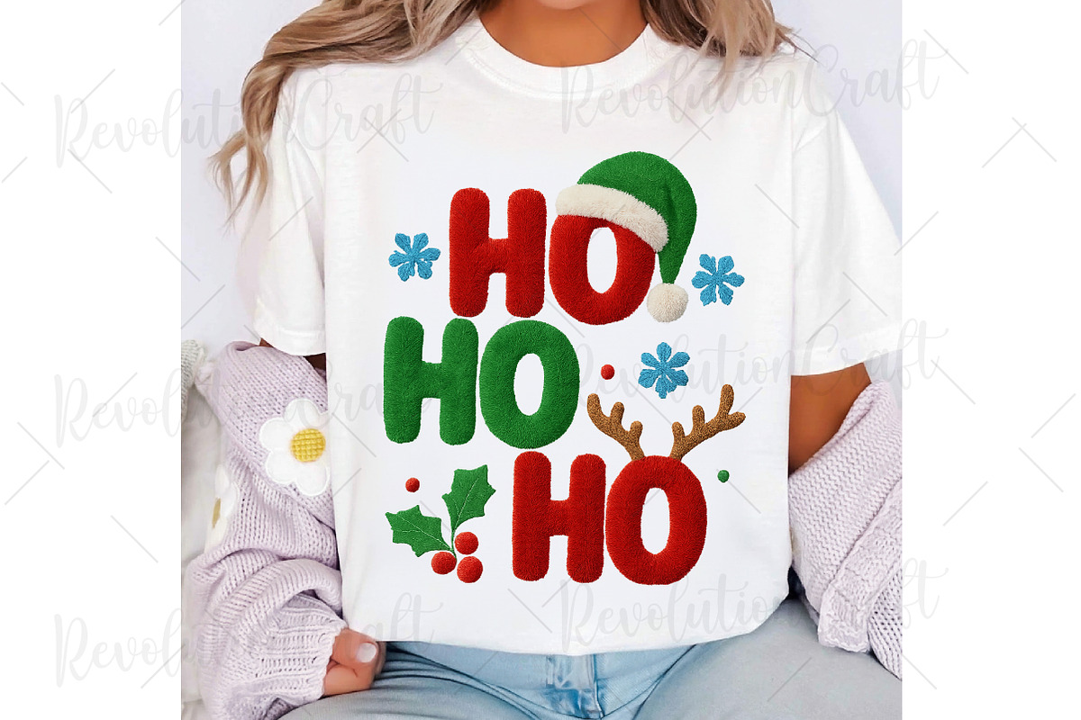 Ho Ho Ho, Embroidery Christmas Png, an Illustration by OK Design (Photo 2 of 6)