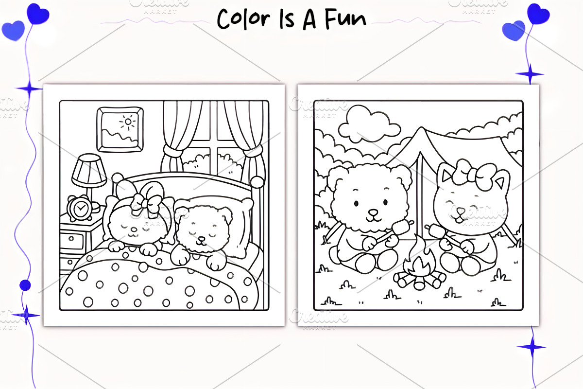 Sweet Days Cute & Cozy Coloring Page, a Decorative Illustration by Design Station (Photo 2 of 4)