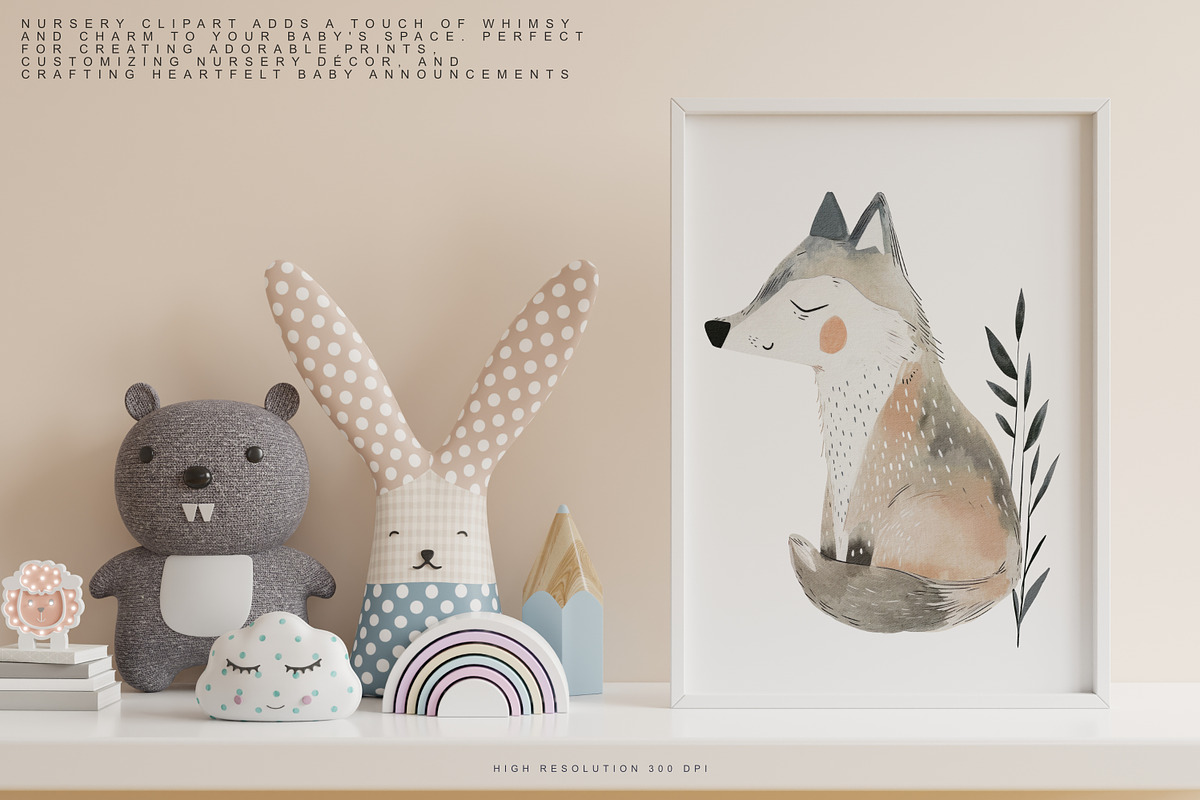 watercolor woodland animal clipart, an Animal Illustration by Pink Studio Art (Photo 13 of 14)